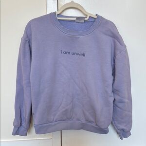 Purple unwell barstool sports Crew Neck Sweater with Ribbed Cuffs